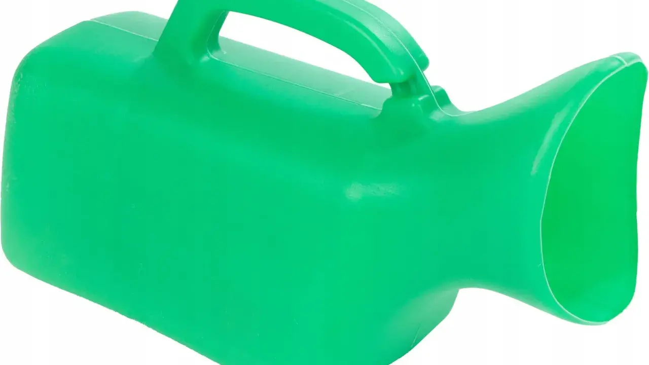Zielona kaczka sanitarna damska. Proste użycie dla wygody i higieny.
