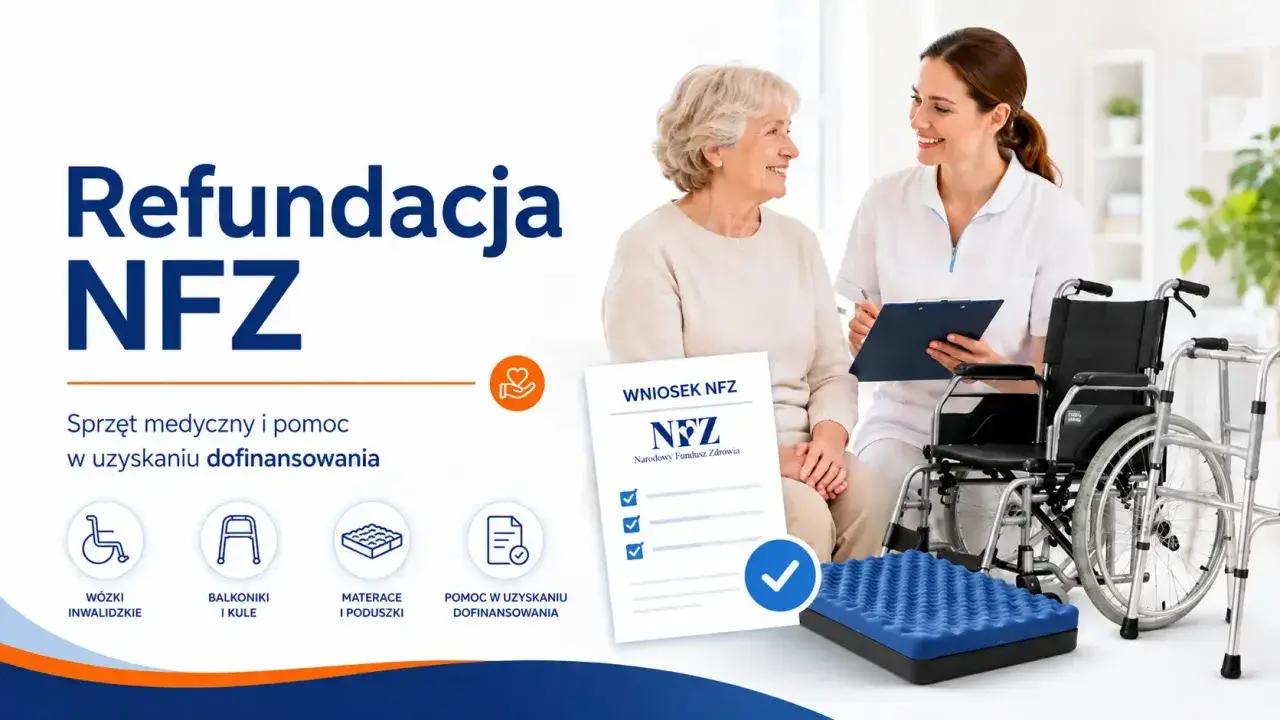Kule łokciowe refundacja NFZ. Seniorzy otrzymują pomoc w uzyskaniu dofinansowania na sprzęt medyczny, w tym kule.