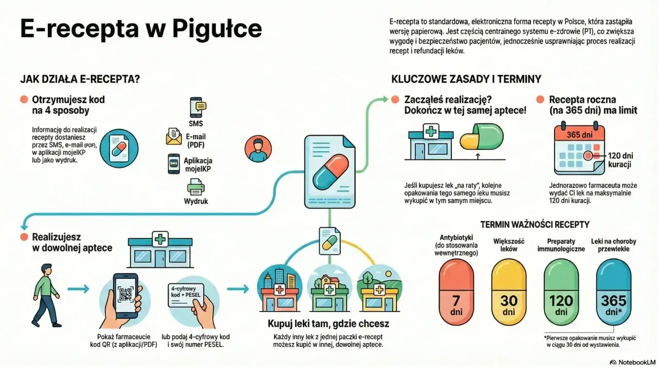E-recepta w pigułce: jak działa, zasady i terminy. Dowiedz się, ile ważna jest recepta i jak ją zrealizować.