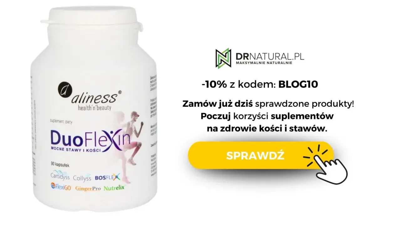 Suplement DuoFlexin na stawy i kości. Sprawdź, czy suplementy na stawy działają i zamów z rabatem 10%.