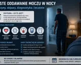 Nykturia, czyli częste oddawanie moczu w nocy, może mieć różne przyczyny: łagodny rozrost prostaty, nadreaktywny pęcherz, infekcje, zapalenie prostaty, cukrzyca, nadmierne spożycie płynów.