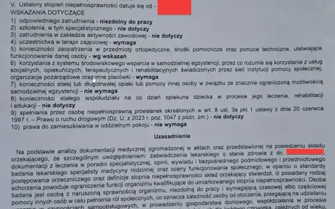 Orzeczenie o niepełnosprawności dziecka: co dalej? Dokument zawiera wskazania dotyczące zatrudnienia, terapii, opieki i edukacji.