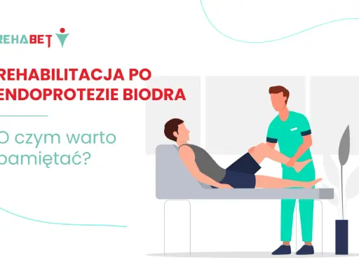 Rehabilitacja po endoprotezie biodra: fizjoterapeuta pomaga pacjentowi w ćwiczeniach. Dowiedz się, jak przewieźć pacjenta po operacji biodra.