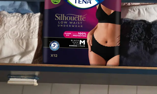 TENA Silhouette – dyskretna bielizna dla dorosłych, zapobiegająca odparzeniom od moczu. Komfort i ochrona.