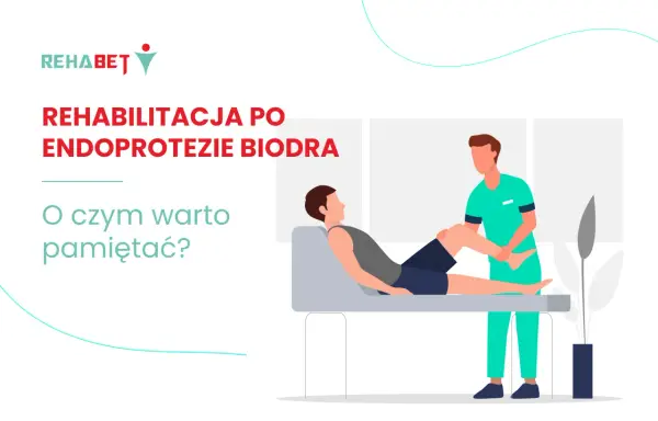Rehabilitacja po endoprotezie biodra: fizjoterapeuta pomaga pacjentowi w ćwiczeniach. Dowiedz się, jak przewieźć pacjenta po operacji biodra.